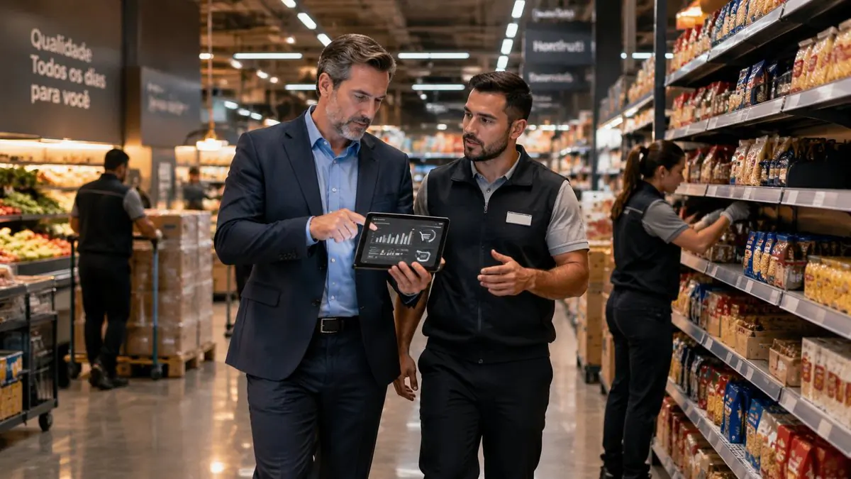 Clientes perdoam piso molhado não gôndola